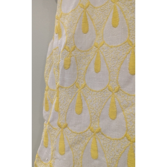 Vintage Andrea Gayle 70's Textured Yello And White Sleeveless Shift Dress Size 8 - Picture 3 of 6